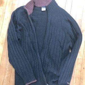 (3 for $25) Men’s BLACK with Brown Trim medium Columbia sweater front zip